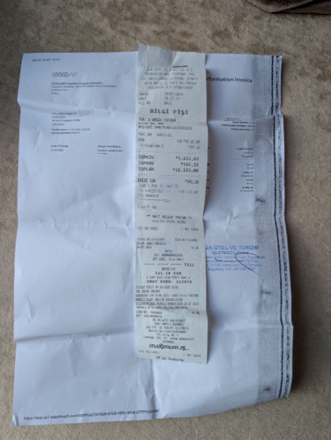 YOTELAIR inv. 274193 receipt